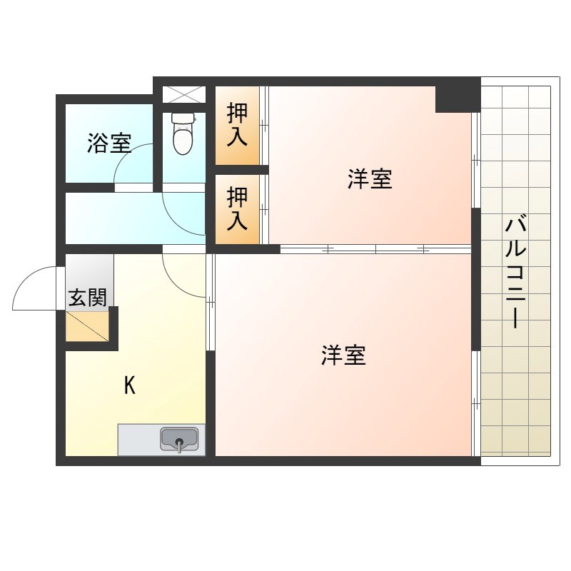 サンライフ花房 302号室 間取り