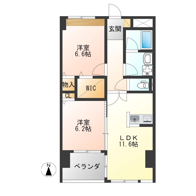 verde陽東 403号室 間取り