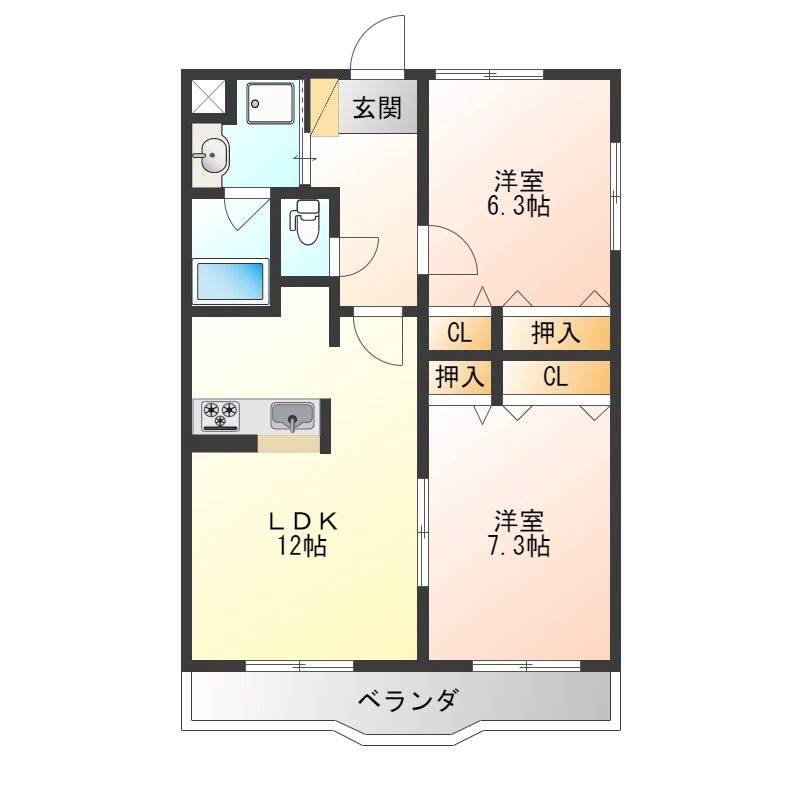 アーリア中一の沢 間取り図