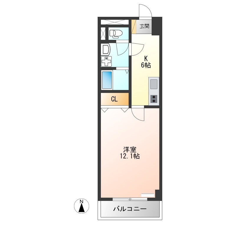 LOTUS MARSH元今泉 606号室 間取り