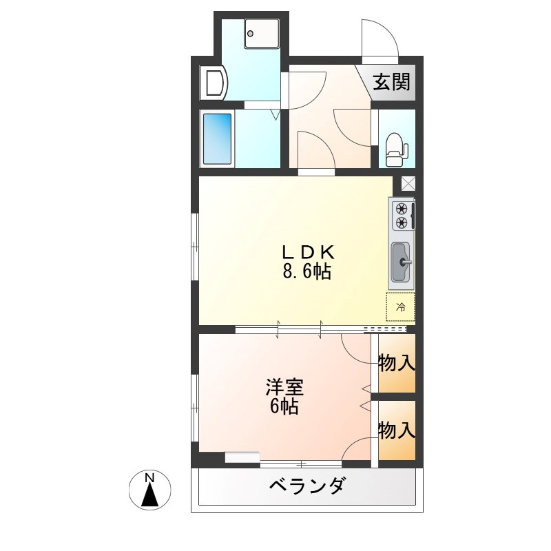 スカールFUJI 201号室 間取り