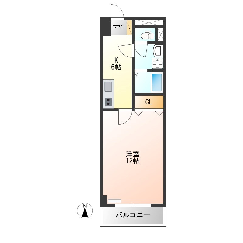 LOTUS MARSH元今泉 505号室 間取り