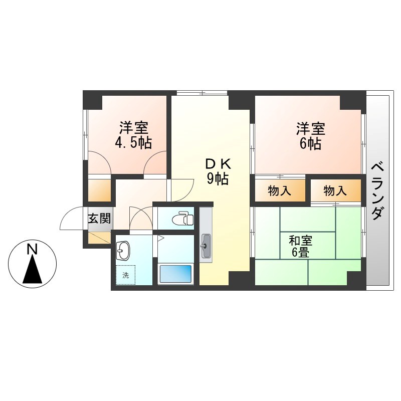コーポブルースカイ 501号室 間取り