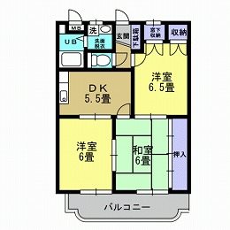 ユーミーつるた1 303号室 間取り