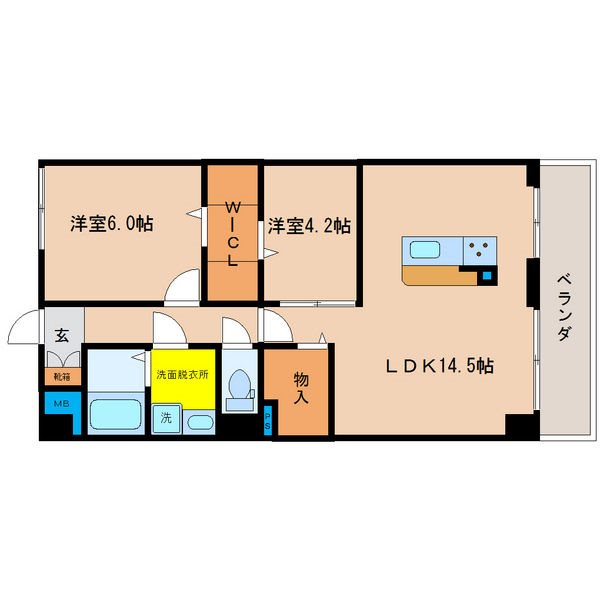 PLACIDES 407号室 間取り