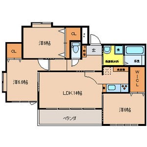 ビオス竹林 310号室 間取り