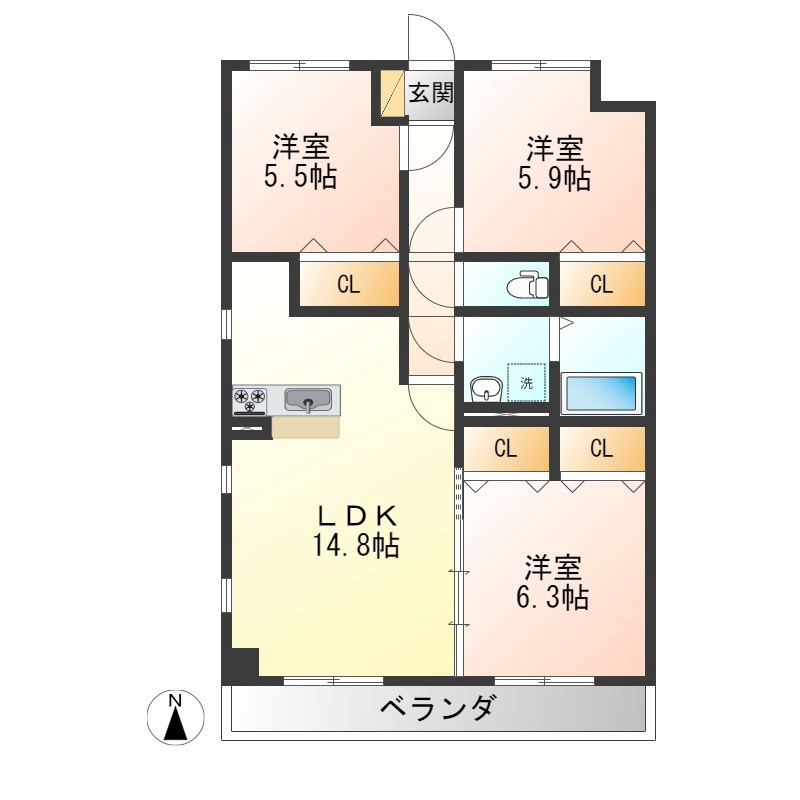 フォルテ 101号室 間取り