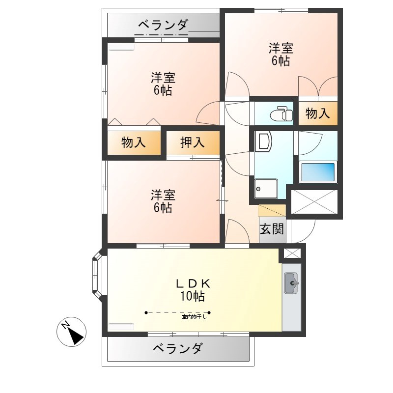 MDイーストⅠ 105号室 間取り