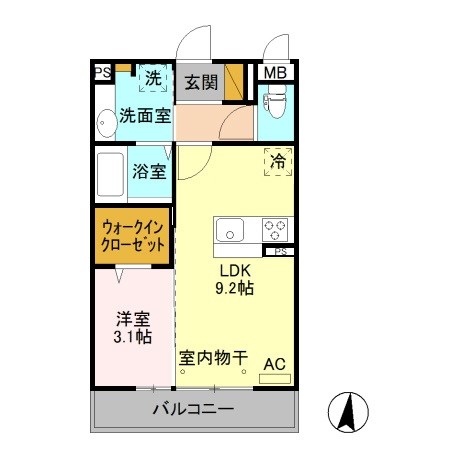 コンフィデンス 102号室 間取り