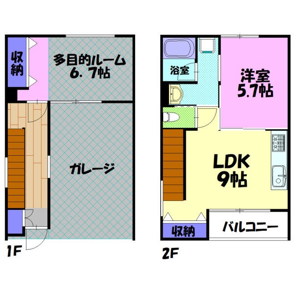 BLUE TREE 簗瀬 B 101号室 間取り