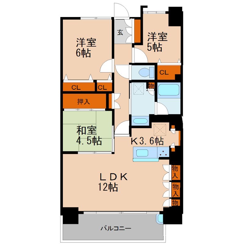 サーパス宇都宮一番町セントマークス 11F号室 間取り