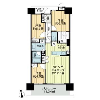 サーパス中今泉 804号室 間取り