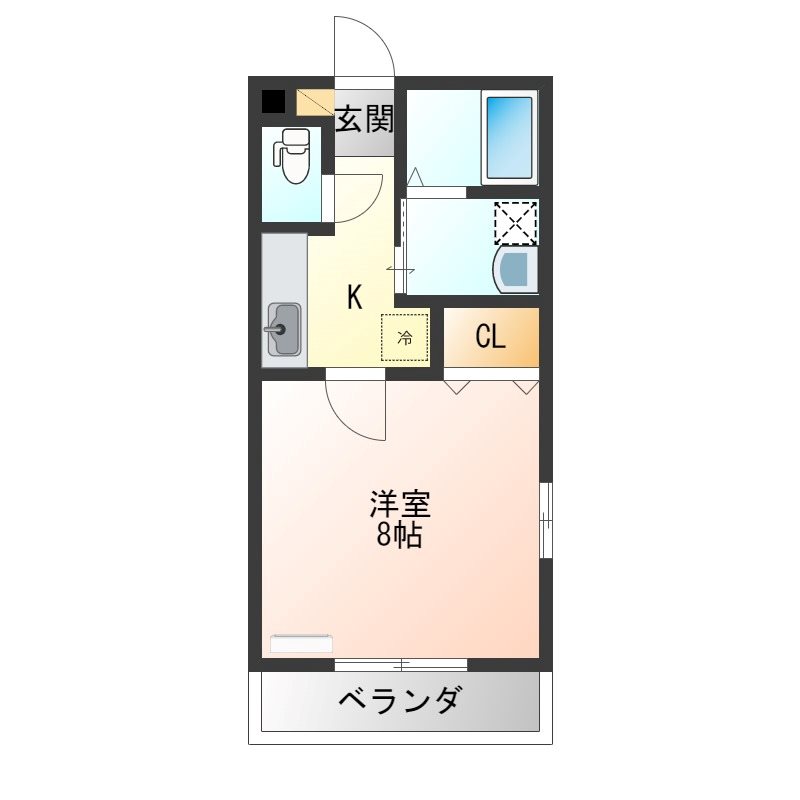 リバティ　C 101号室 間取り