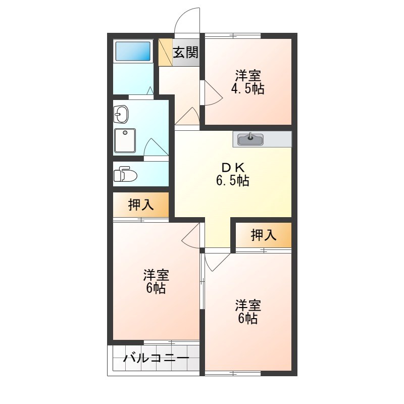 コーポすぎB 間取り図