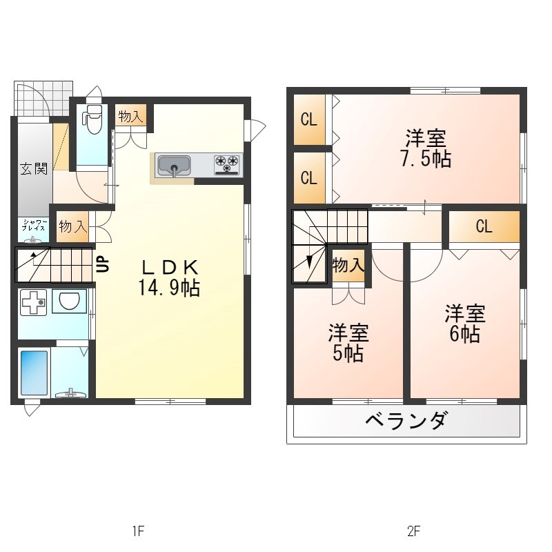 平松町メゾネットⅣ 間取り