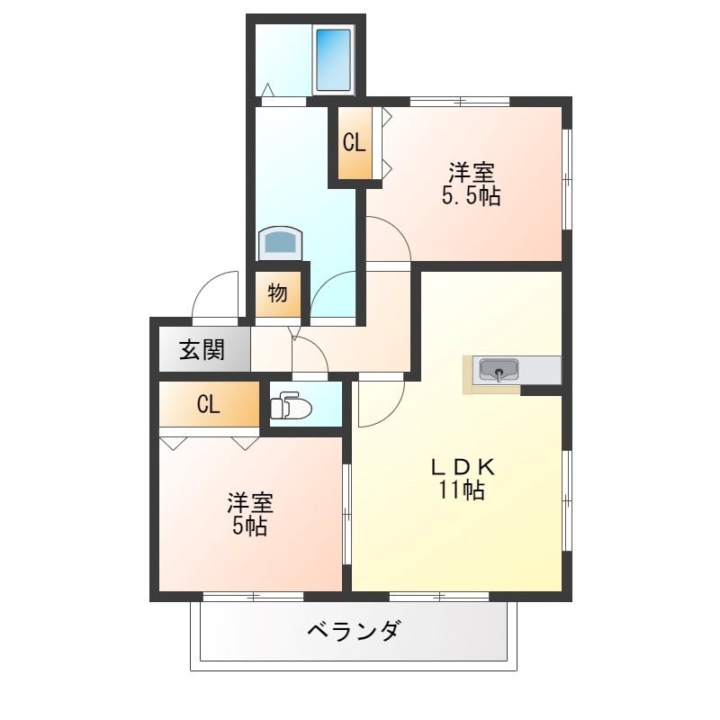 フラッツァ　ドゥーズ　A 間取り図