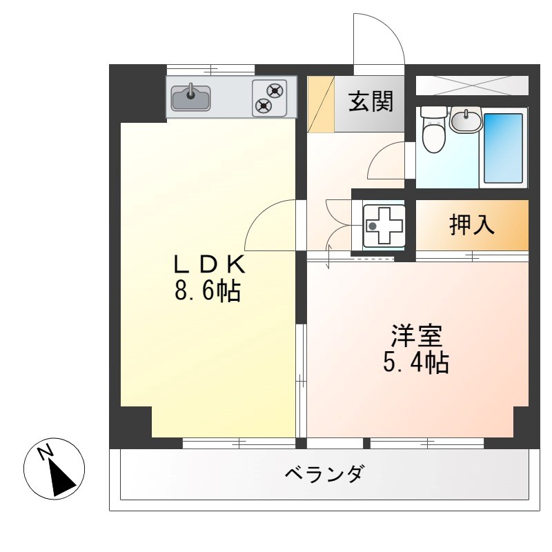 竹林マンションⅡ 201号室 間取り