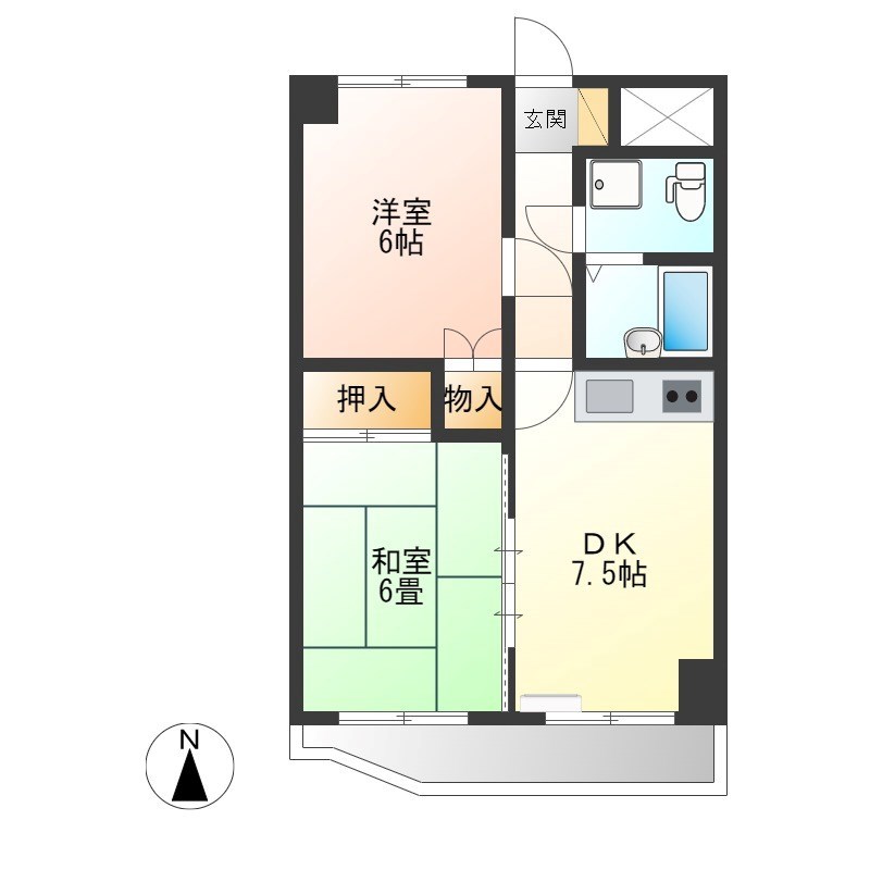 プラトー星 503号室 間取り