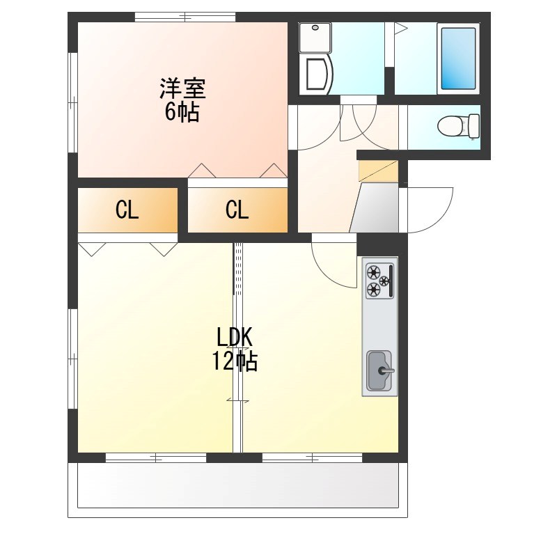 エル・ブランシェⅠ  301号室 間取り