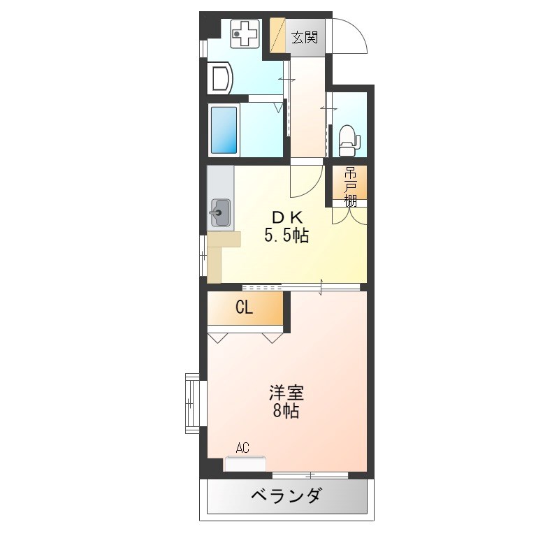 大通り秀栄マンション 202号室 間取り