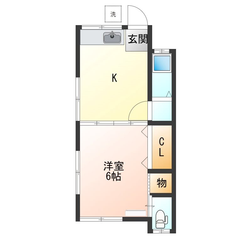 コーポアスペン　B 6号室 間取り