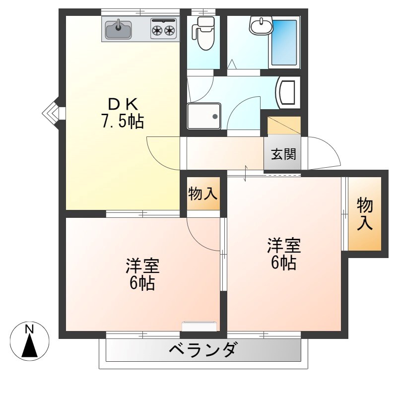 ハイム88B 211号室 間取り