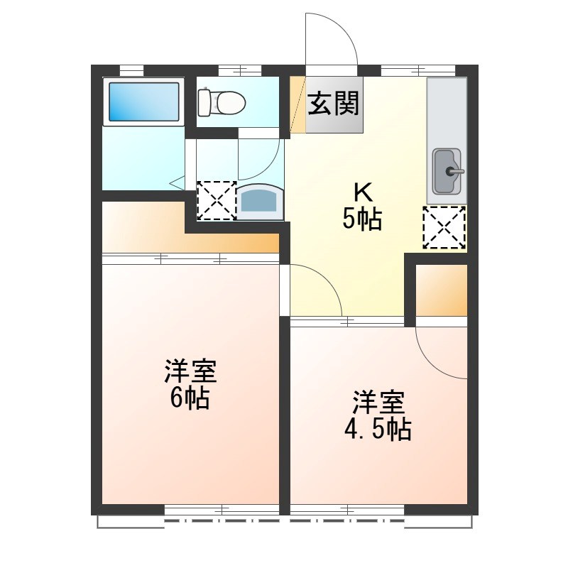 挟又ハイツ C 102号室 間取り