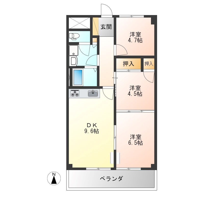 マンション桜 405号室 間取り