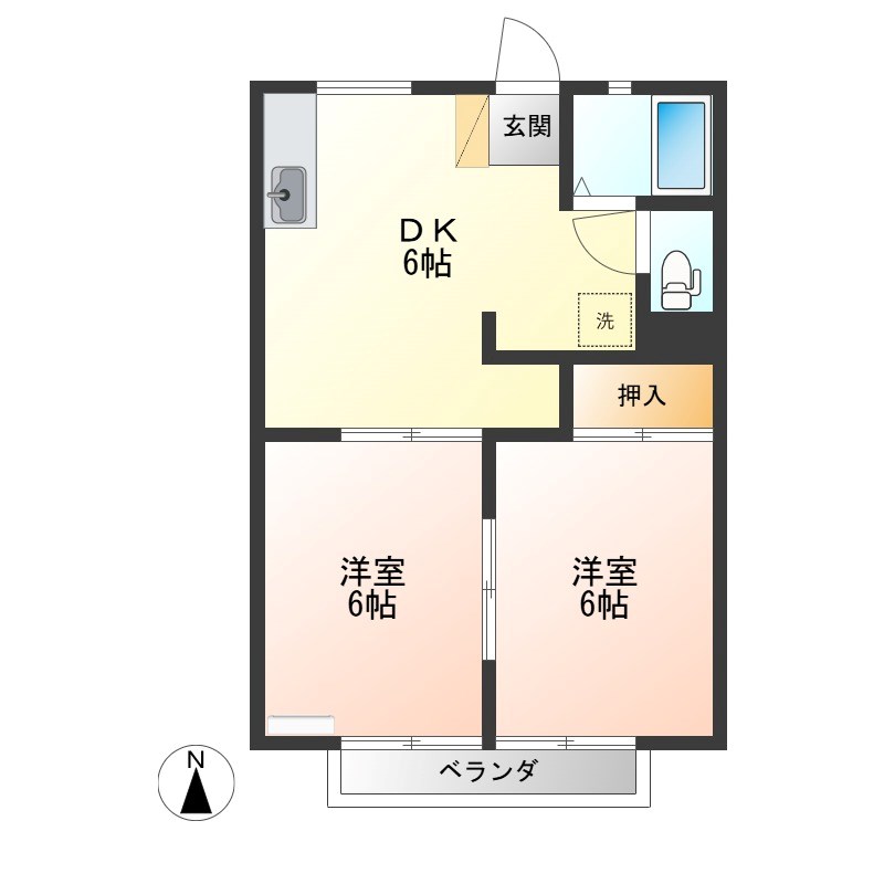 宮の原ハイツ A202号室 間取り