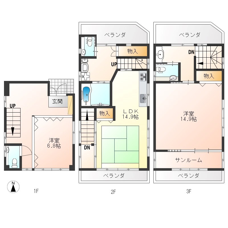 泉が丘3丁目貸家 間取り図