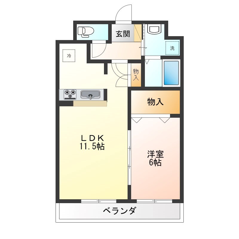 エソール中今泉 502号室 間取り