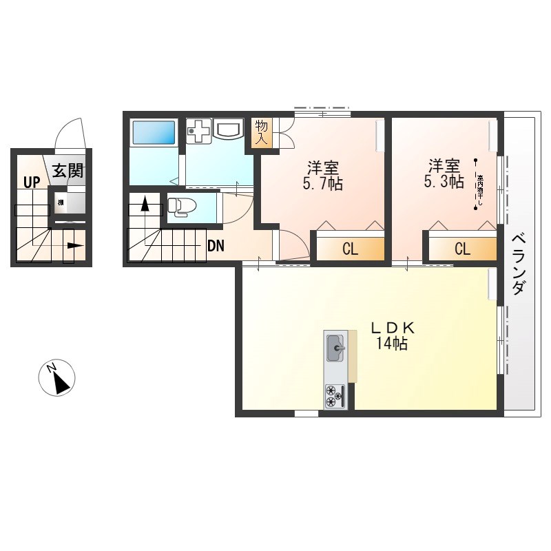 Hale　O　Kukuna 201号室 間取り