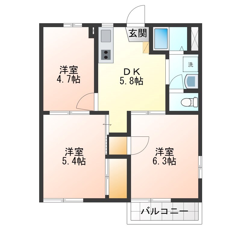 ローズハイツ 207号室 間取り