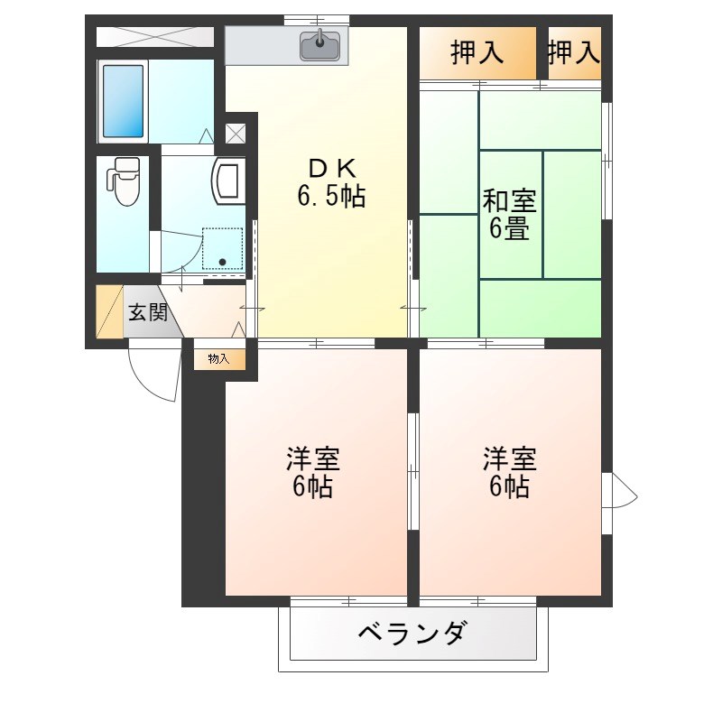 ディアス戸祭D棟 間取り図