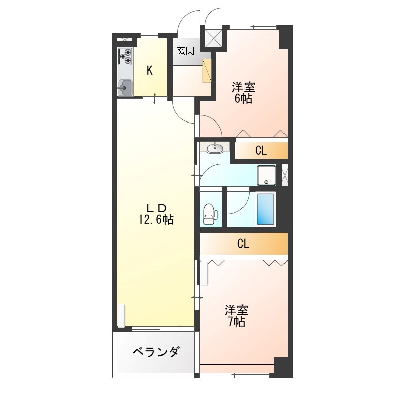 ベルグランドハイツ 702号室 間取り