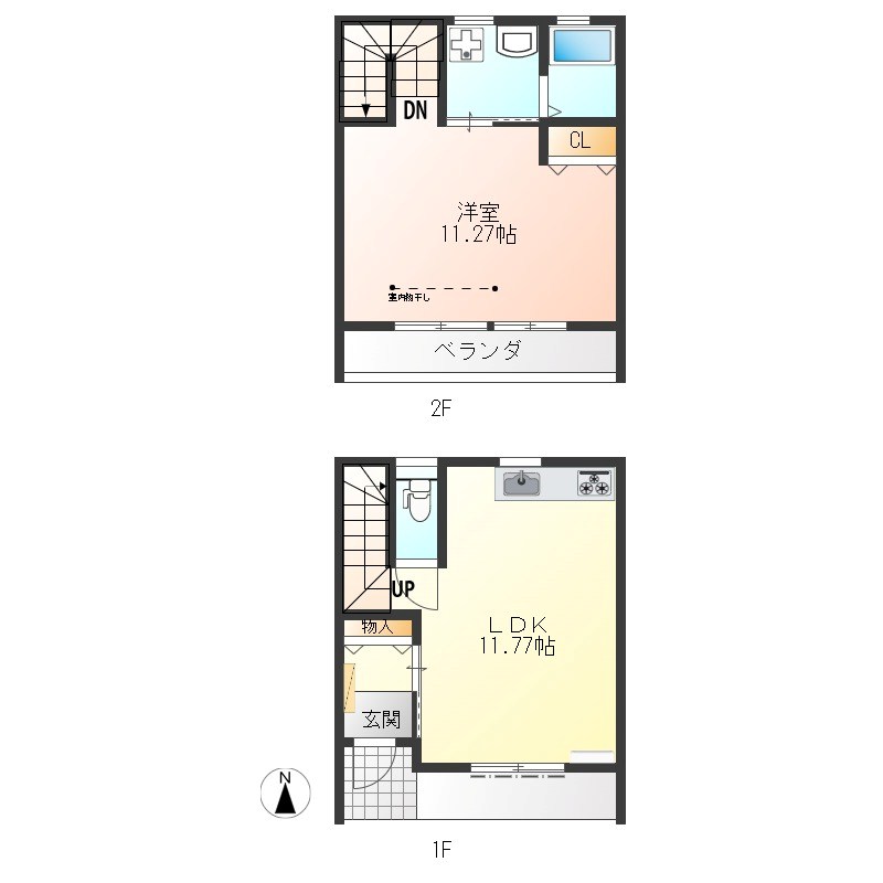 サニーハイツ Ｂ号室 間取り