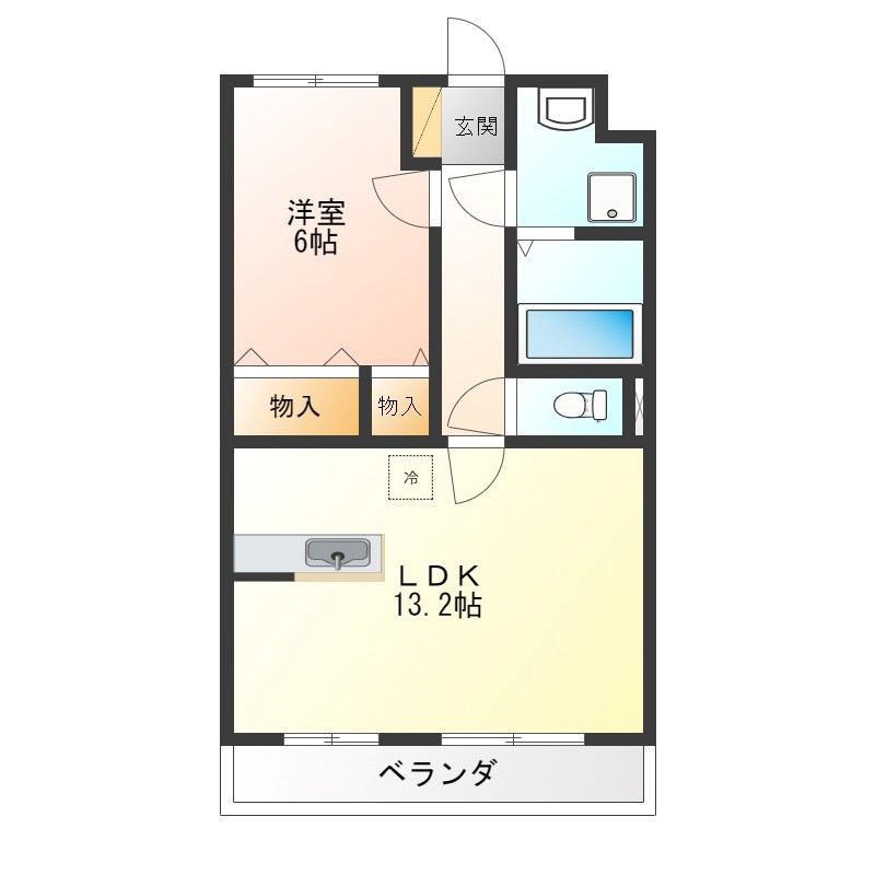 サニーサイド戸祭Ⅰ 303号室 間取り