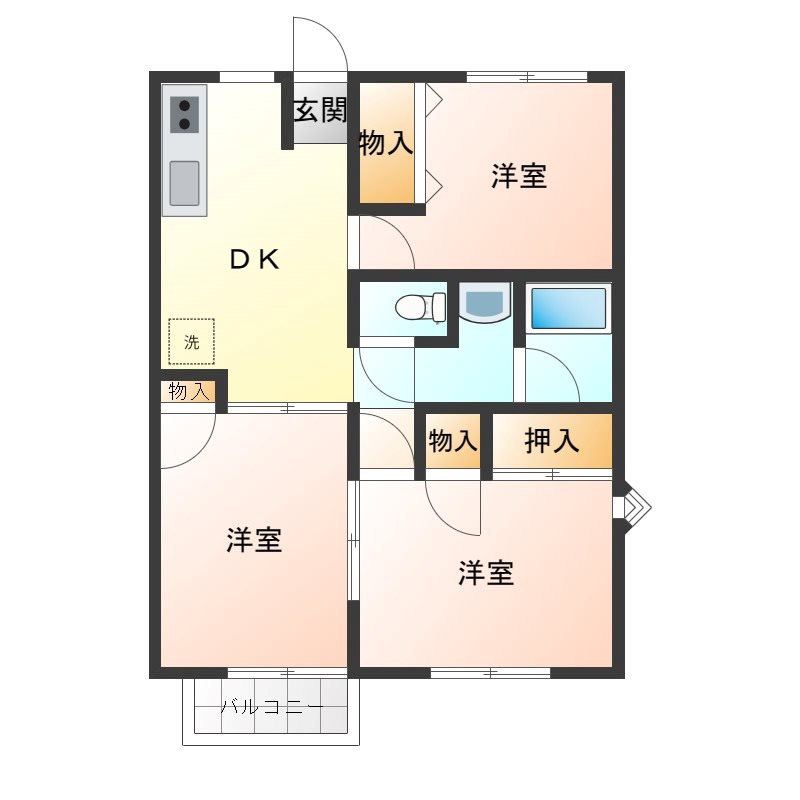 三田コーポ 間取り図