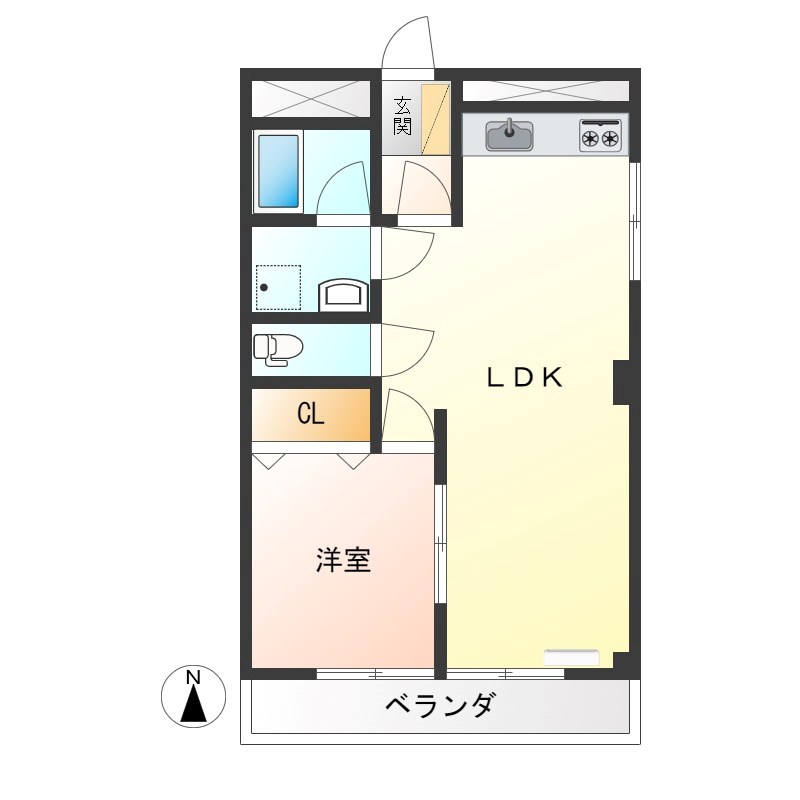 シティパルスギモトI 201号室 間取り