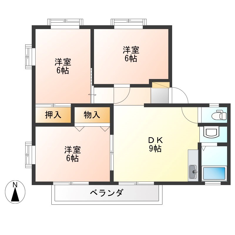 サンビレッジ青山三番館  203号室 間取り