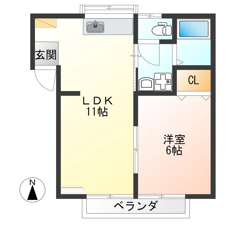 サンモリッツハイツB 203号室 間取り