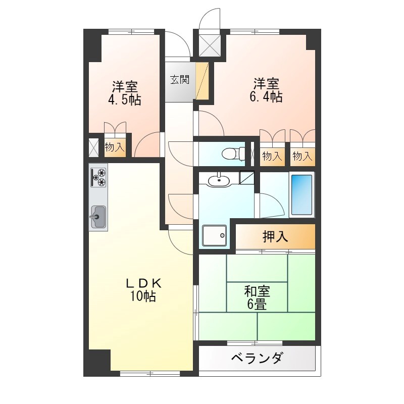 サーパス今泉 309号室 間取り