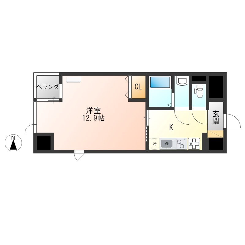 ビッグ・ビー宇都宮 606号室 間取り