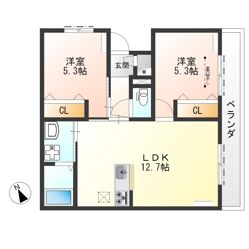 Hale　O　Kukuna 102号室 間取り