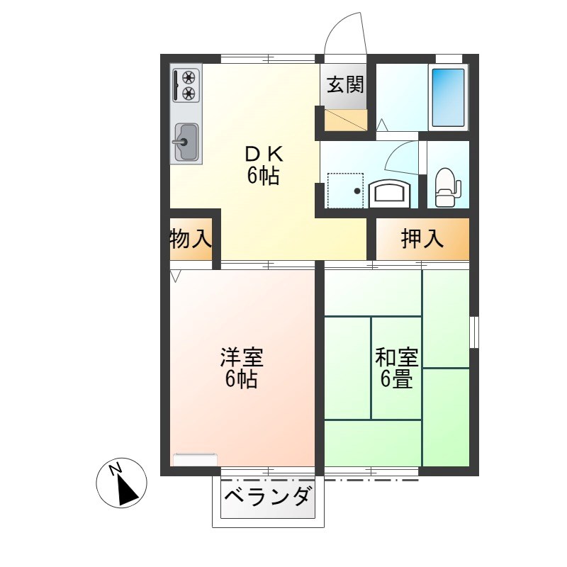 シャルマン本町 101号室 間取り