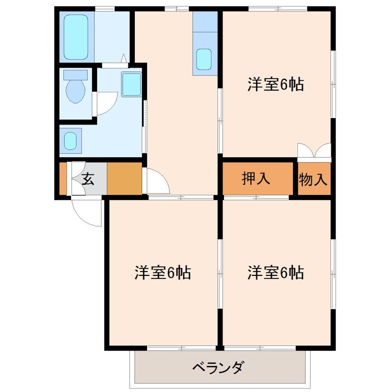 グリーンハイツⅡ 205号室 間取り