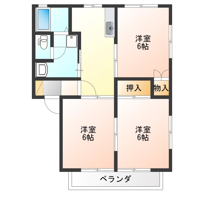 グリーンハイツⅡ 205号室 間取り