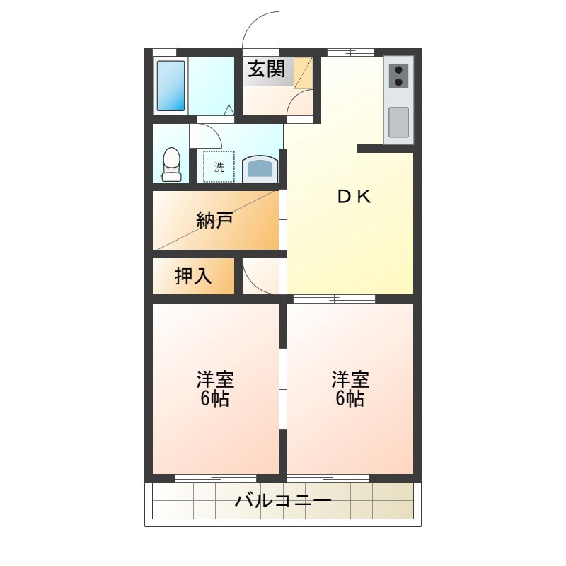 ハイツベルエア 206号室 間取り