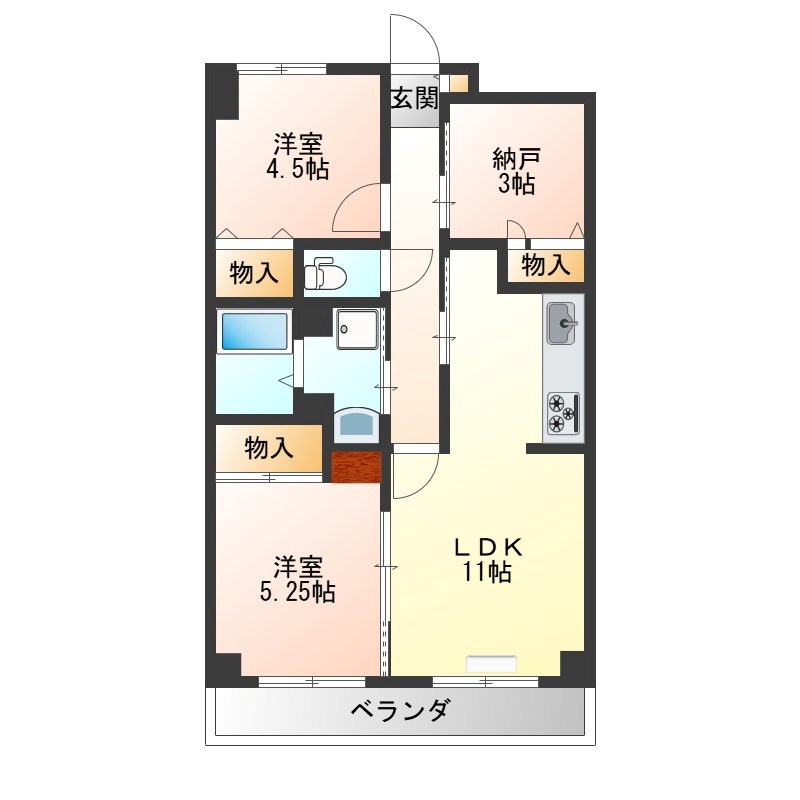 陽南イタリハイツ 204号室 間取り