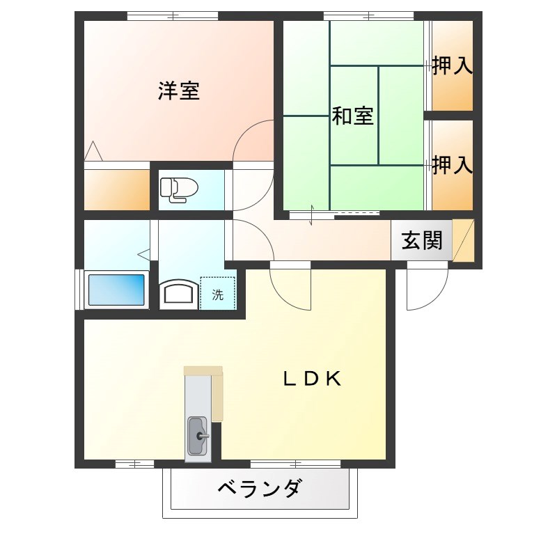 リバーサイド小林　B棟 間取り図